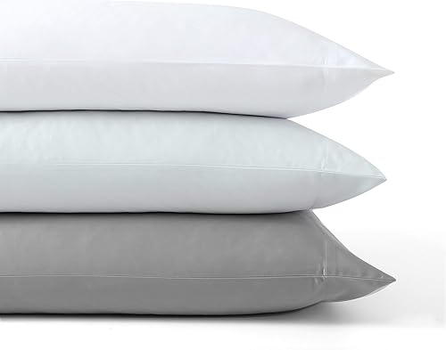 Miniatura 4 de Vera Wang - Juego de sábanas tamaño King, ropa de cama de algodón satinado de lujo, 800 hilos, decoración del hogar suave y lisa (azul pálido, 4