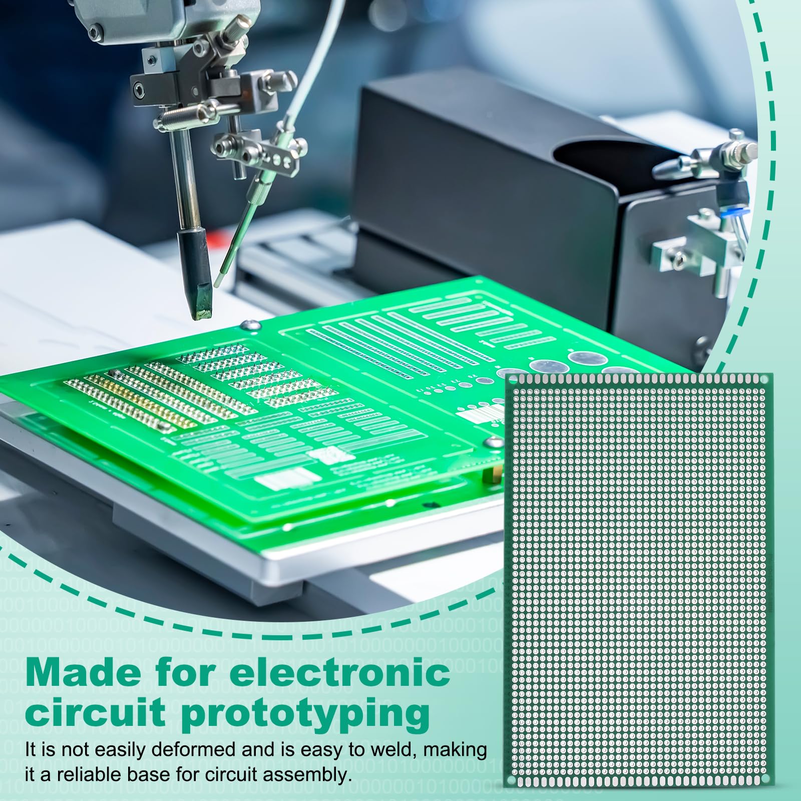 sourcing map 12 placas PCB de una sola cara, placa de prototipado de circuito impreso de fibra de vidrio FR-4, kit de prototipo universal para bricolaje, soldadura, electrónica, verde 3.93 x 5.9