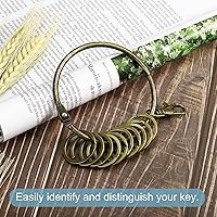 Vista 5 de PATIKIL 3.4 Inch Dia Key Organizer Keychain, 1pcs Key Management Holder with 10 Keys Rings for Office, Bronze