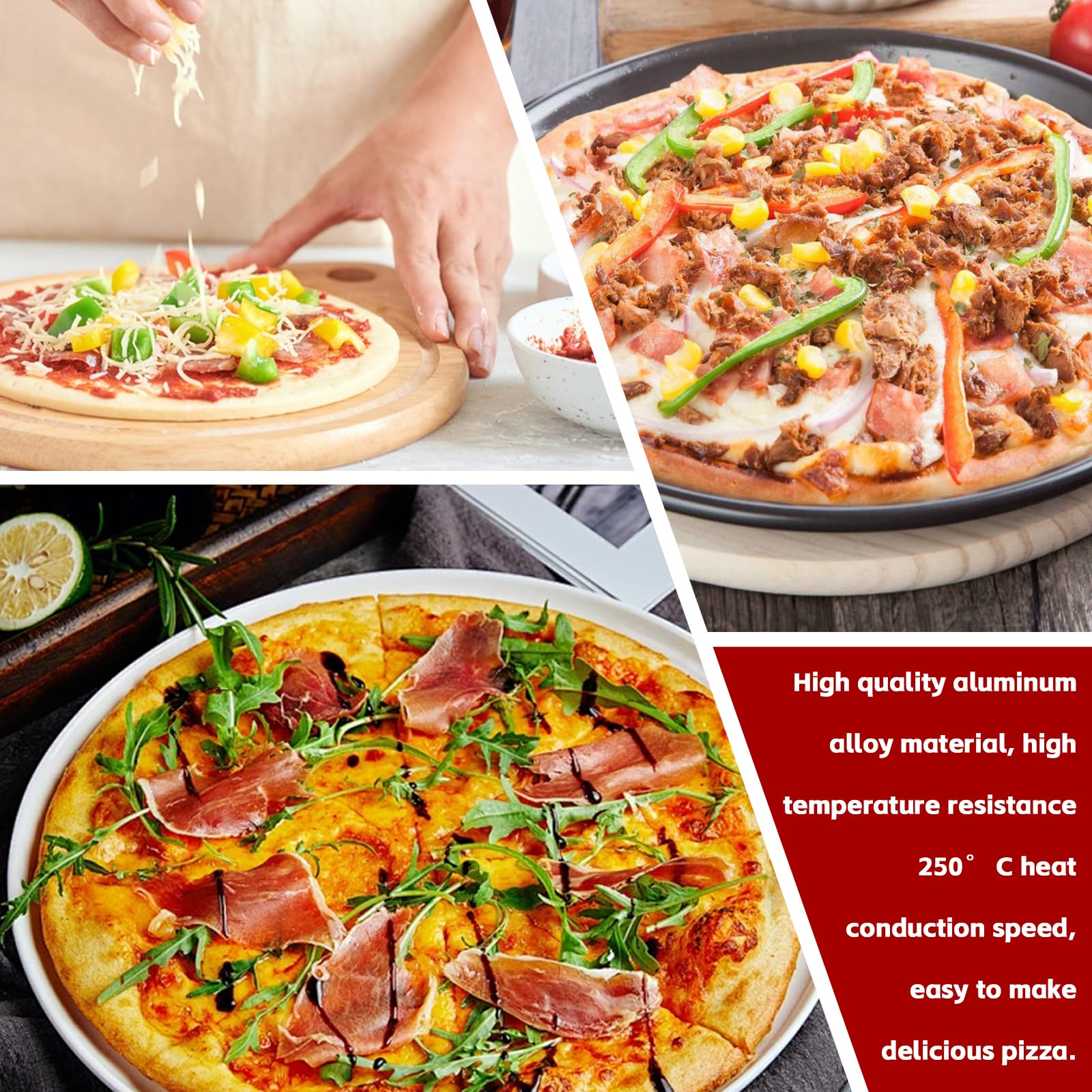 Set 4 Teglie Pizza Rotonde In Acciaio | Antiaderente | Diametro 15 Cm | Per Forno - Foto 4