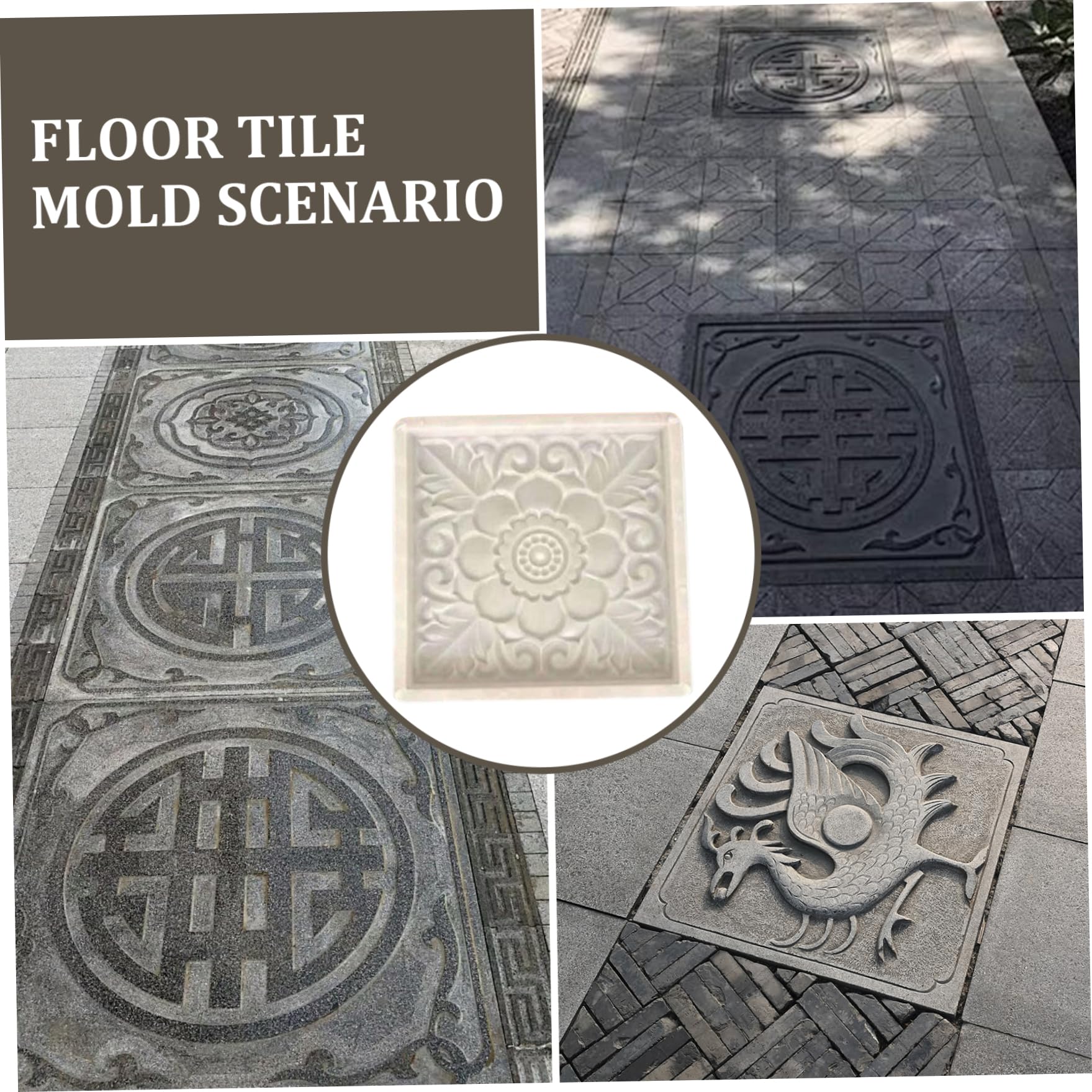 Moldes de concreto, moldes de piedra de plástico Patrón floral Cemento de ladrillo para pasarela de jardín, pasos de bricolaje, caminos de jardín de pavimento, sellos de concreto y formas