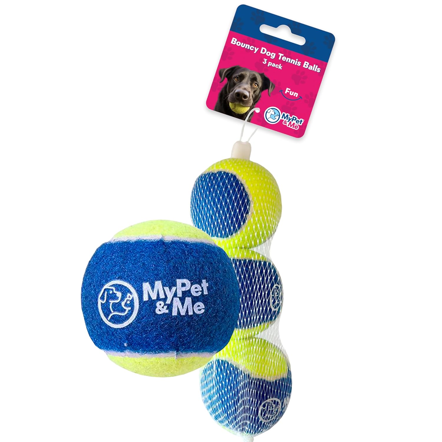 My Pet Me - Dog Tennis Balls - 2 5-Inch Soft Lightweight Balls for Fetch Teething Moderate Play