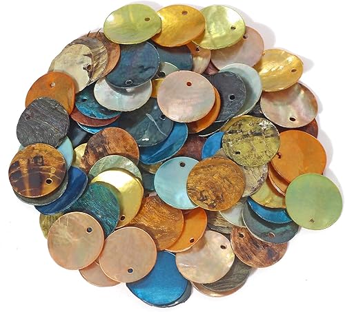 Firstmeet - Cuentas de concha de mejillón, 240 piezas, naturales, 12 mm, planas y redondas, con reverso iridescente, para hacer joyas artesanales