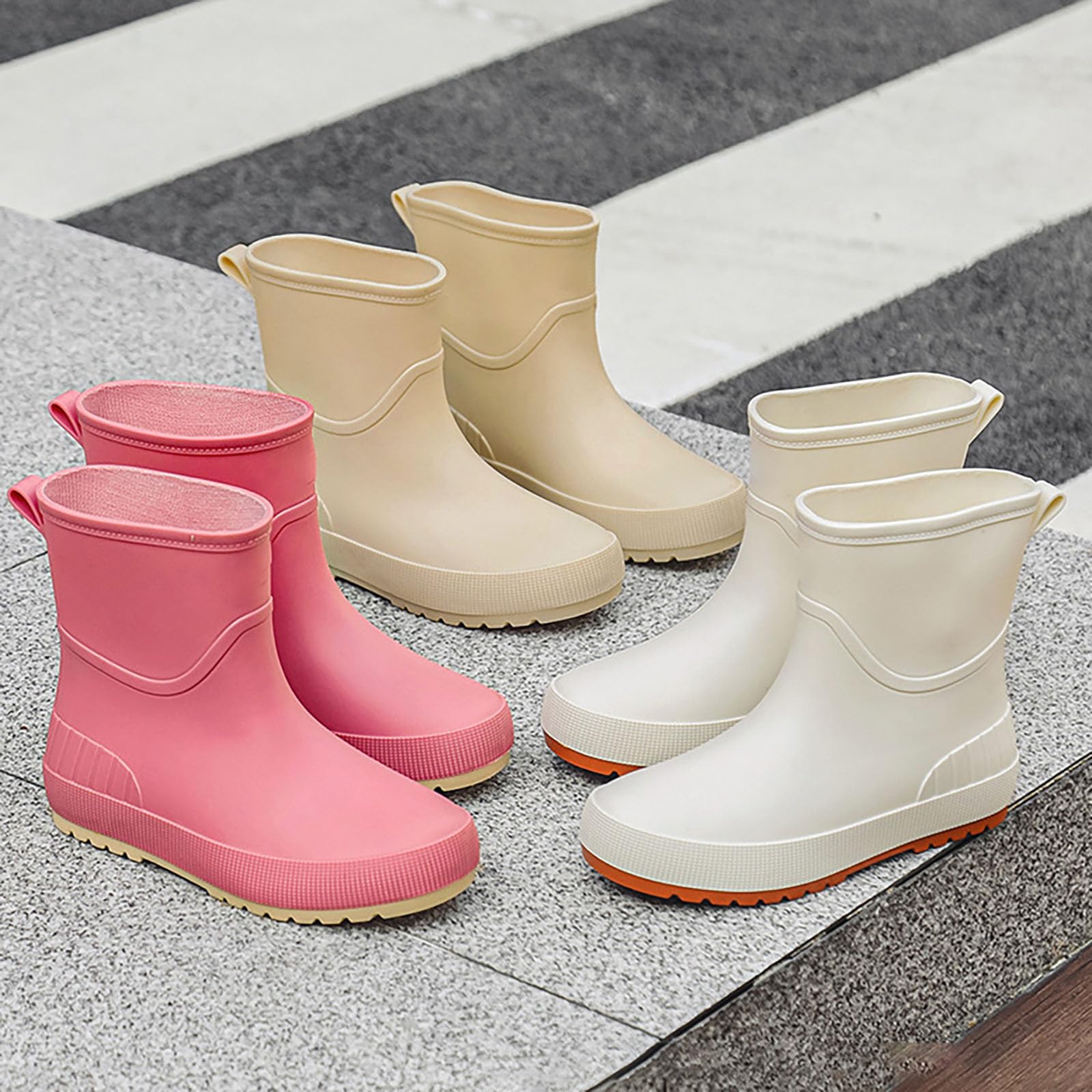 Botas de agua para mujer, botas de lluvia impermeables, botines de goma, botines de agua, botines de lluvia, antideslizantes, Wellington, botas de jardín, botas de goma para exteriores, botas de goma
