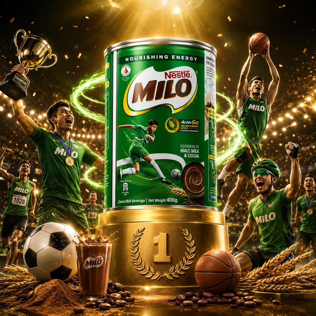 Milo Bebida Instantánea de Chocolate (África) Paquete de 1 x 400 Gr 400 g