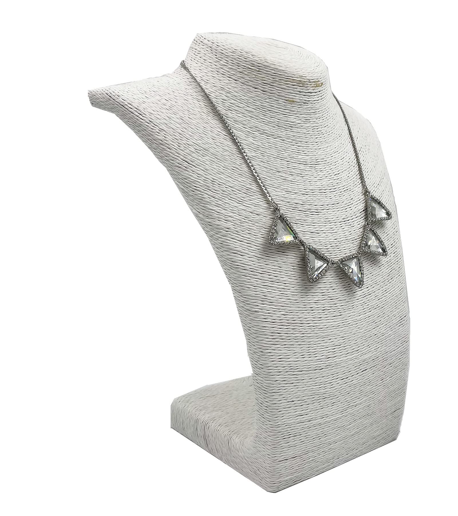 Love De La Vie White Jewellery Necklace Display Stand,Necklace Bust, Hemp Rope Bust Stand Display Medium Size (White)