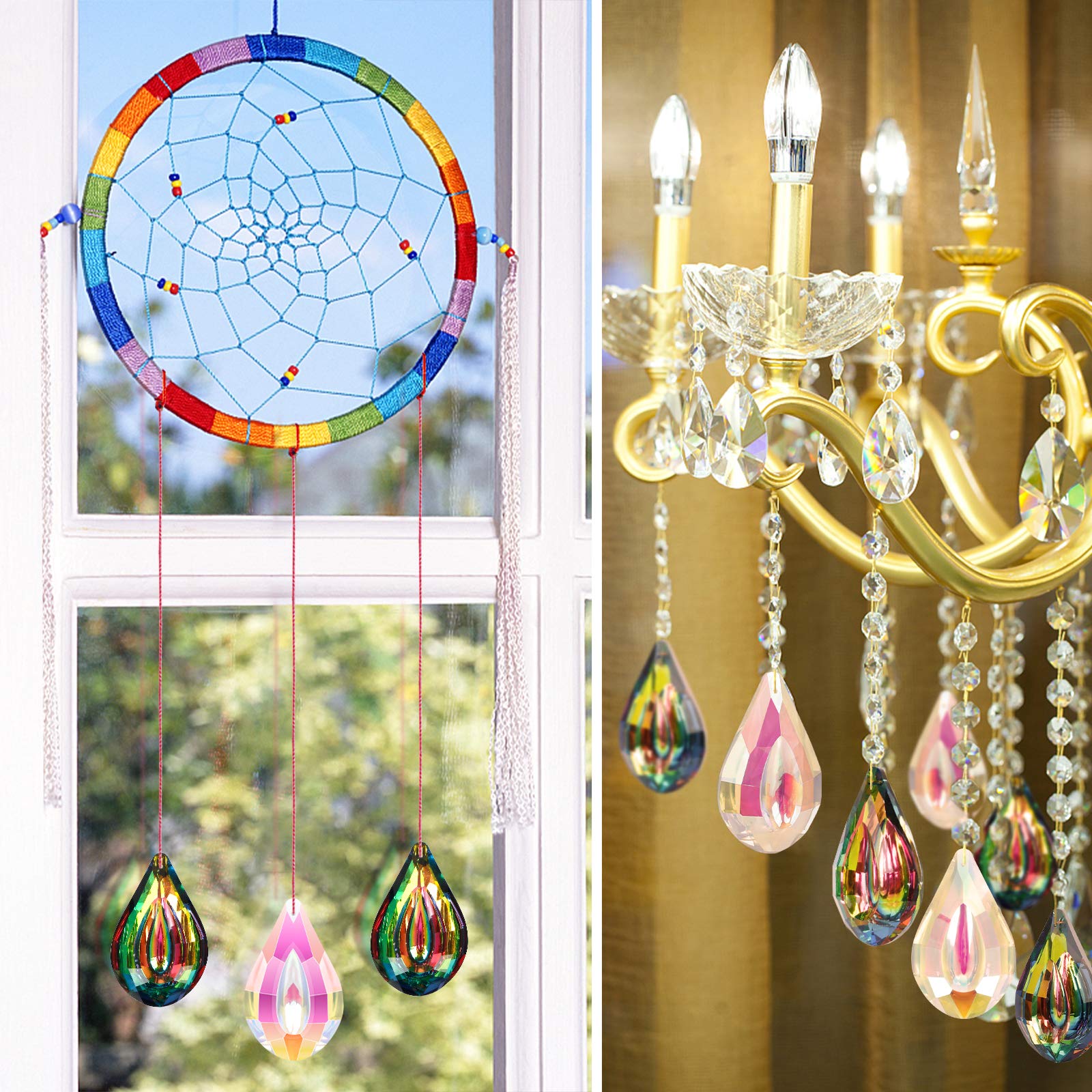 Lot De 7 Attrape Soleil Cristal Suncatcher Prismes En Cristal