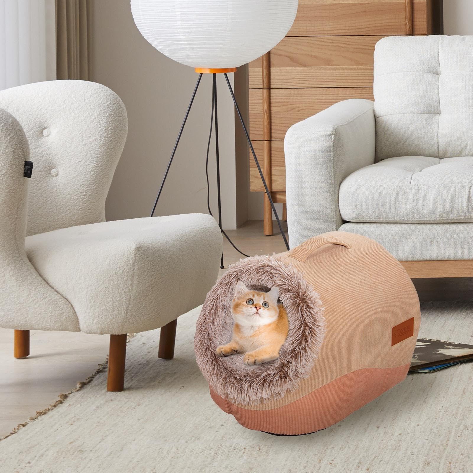 Grotte per gatti da interni, cuccia calda semi-chiusa in peluche per cani, forniture per animali domestici, cuccia per cani, gatti, coniglietti, animali domestici | forniture per animali domestici, cuccia per cani, gatti, coniglietti, animali domestici