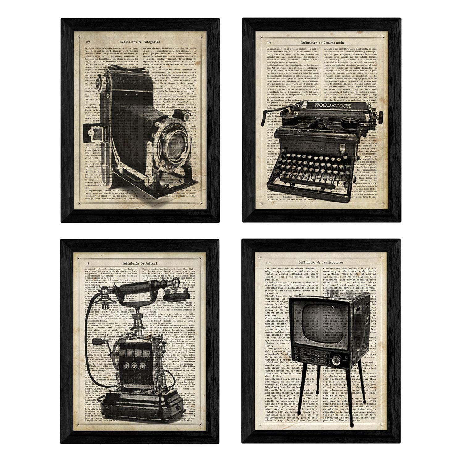 Affiche rétro de téléphone et TV vintage pour célébrer l'amitié et les émotions