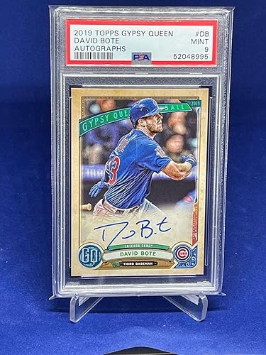 David Bote 2019 Topps Gypsy Queen Autographs On Card Auto Psa 9 Mint - Baseball Slabbed Autographed Cards
