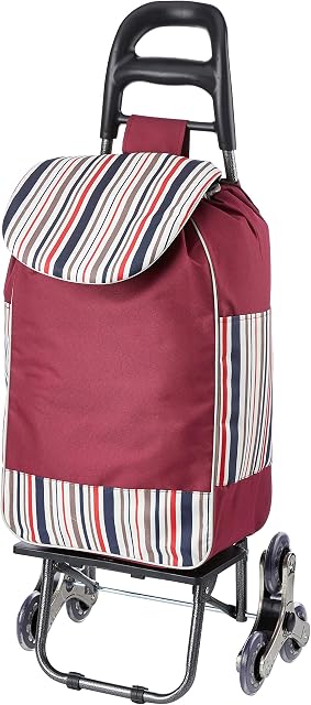 Chicreat 81028 Shopping Trolley, stainless steel 3x3 wheel, foldable, red, 93.0 cm*31.0 cm*41.0 cm