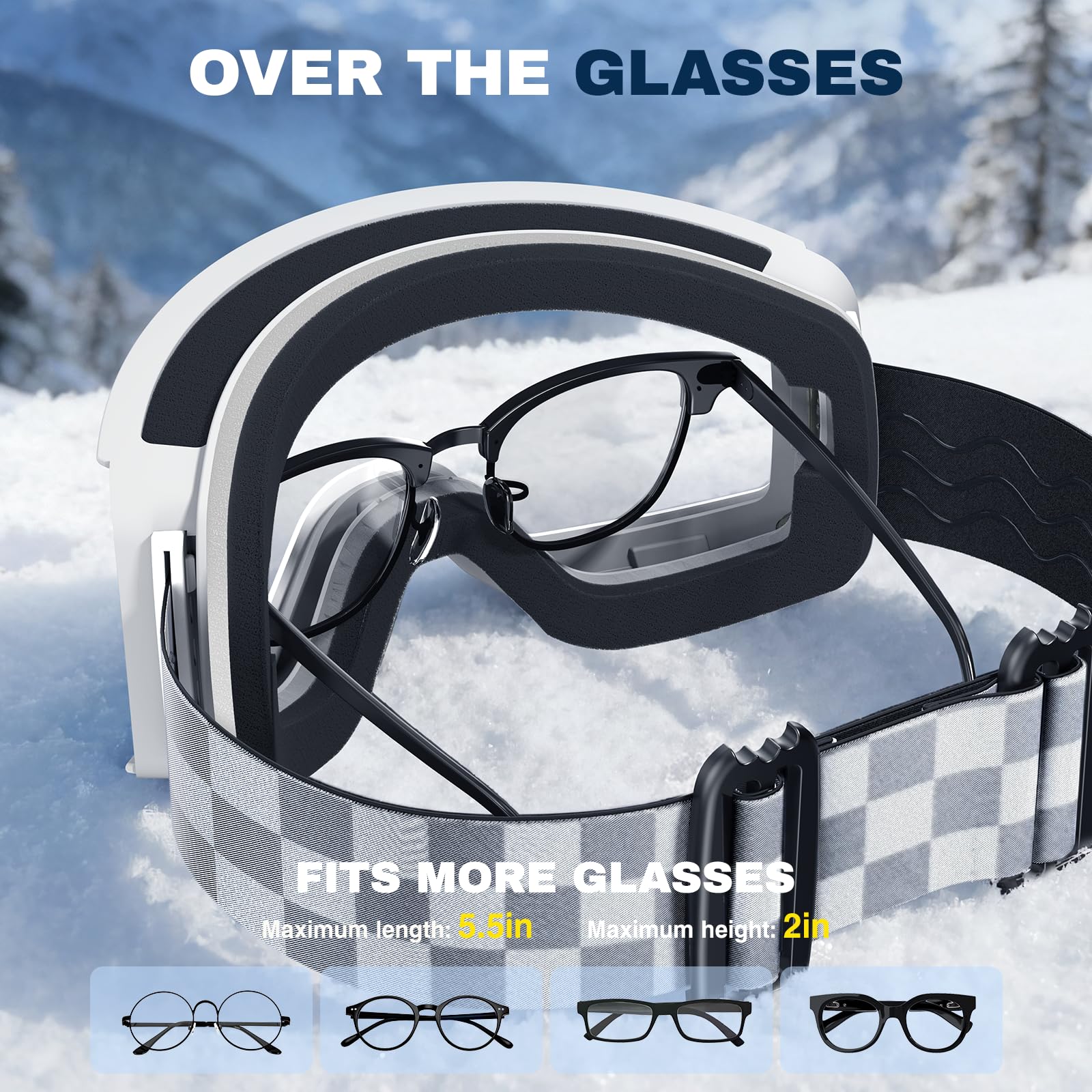 Kit de Lunettes de Ski Magnétique, avec 2 écran Détachable, Lunettes de Neige Torique Design, Anti-UV, Anti-buée, Coupe-Vent, Masques de Ski pour Homme & Femme