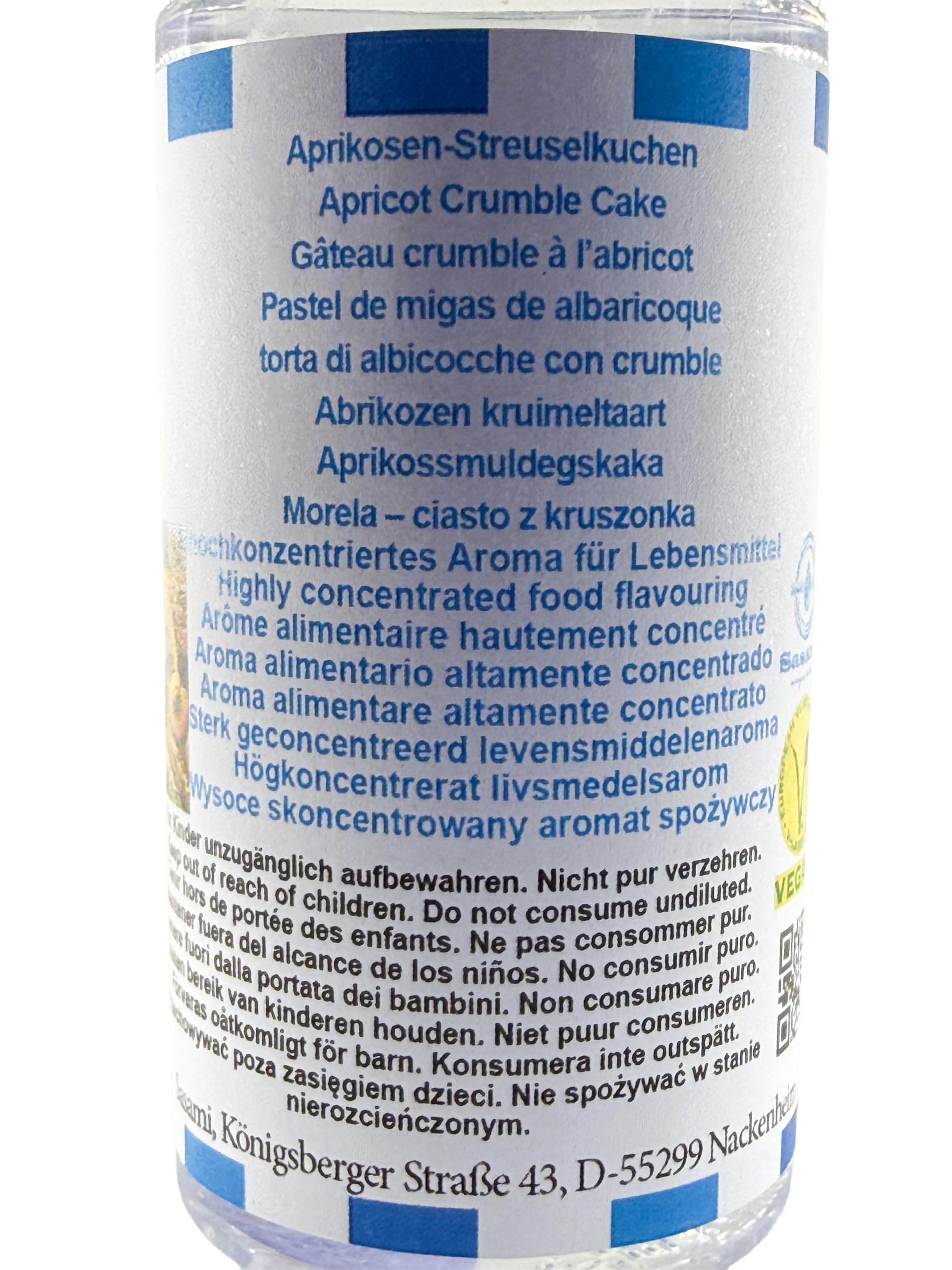 Aprikosen-Streuselkuchen Aroma Konzentrat - Vegan - Sasami - 100ml