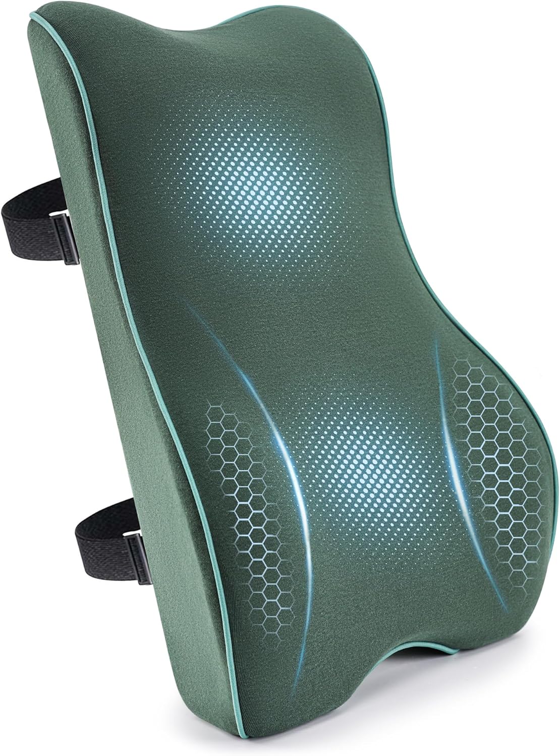 Lumbar Support Pillow for Office Chair, Back Support Pillow with Memory Foam, Relieves Back Pain, Removable Washable Cover & Adjustable Strap, for Car/Gaming Chair,Gift-Dark Grey