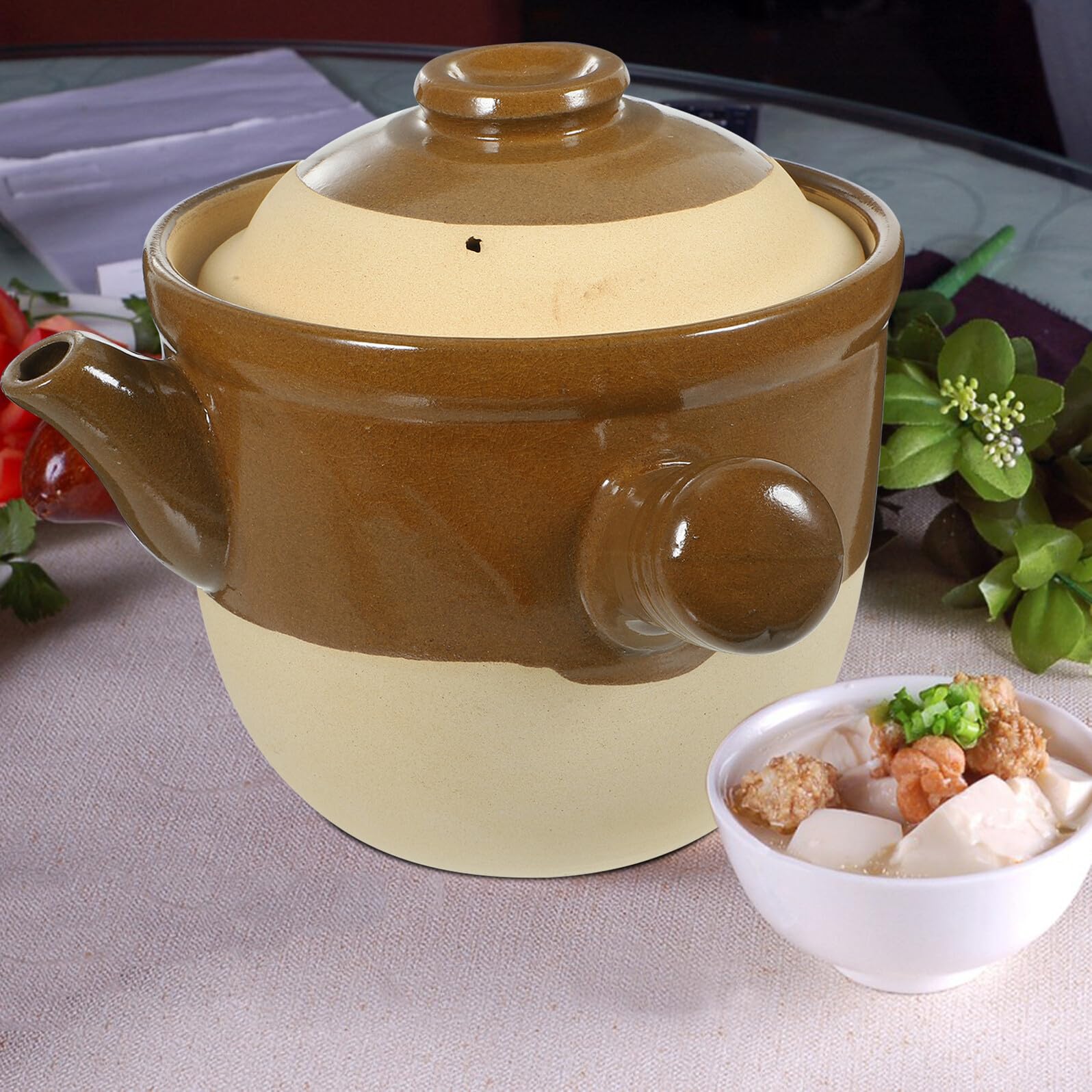 Olla Pequeña de Barro China para Cocinar 2l, Resistente al Calor