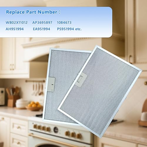 Miniatura 3 de 2 filtros de grasa para campana extractora WB02X11012 de 17.5 x 11.6 x 0.35 pulgadas, compatible con campana extractora GE JV565H1BB JV566H1SS