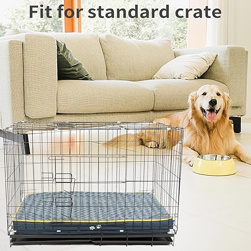 Miniatura 5 de KROSER Cama para perros pequeños, medianos, grandes y extra grandes, cama para perros con espuma ortopédica para jaula de huevos, alfombrilla de