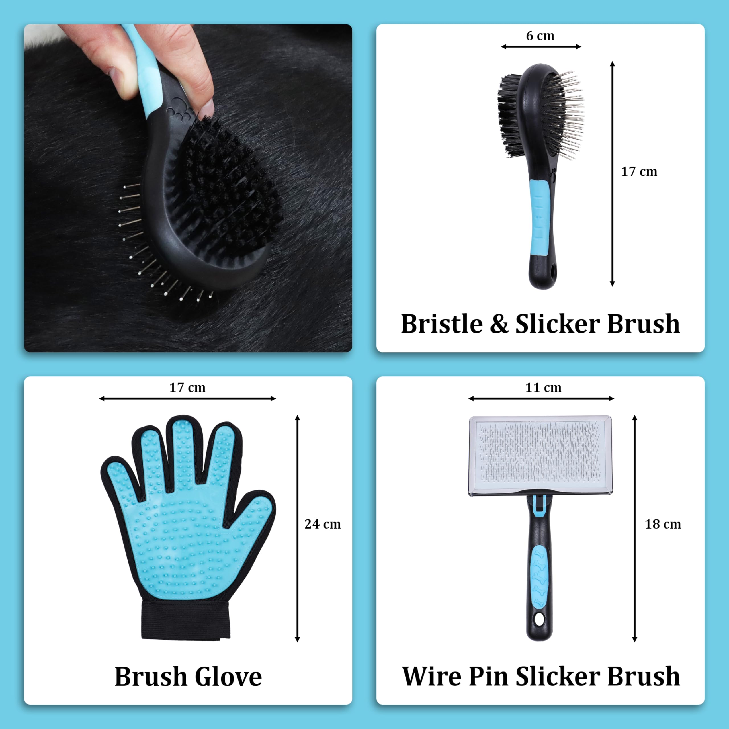 All-in-One Pet Grooming Kit for Dogs, Cats & Rabbits - Dog Grooming Supplies with Flea Comb, Fur Remover, Dematting & De-Shedding Tools, Wire Pin Brush - Home Pet Grooming Kit for Shedding & Tangles 2