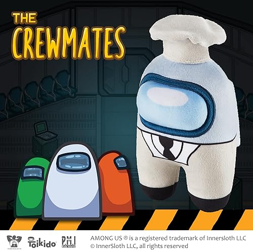 Miniatura 4 de Among Us Plush Buddy White Crewmate The Chef - Personaje de videojuego en línea de 8 pulgadas