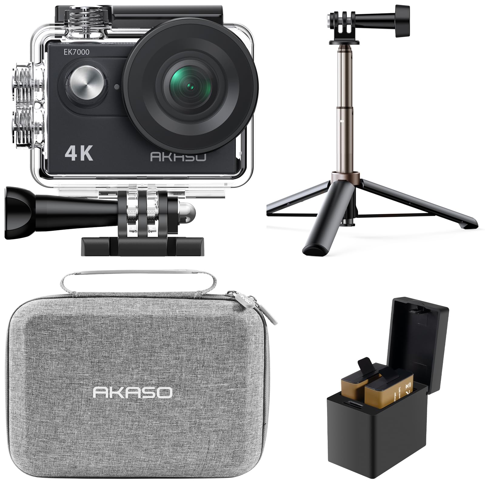 Amazon | AKASO アクションカメラ EK7000 4K30FPS 20MP 水中カメラ