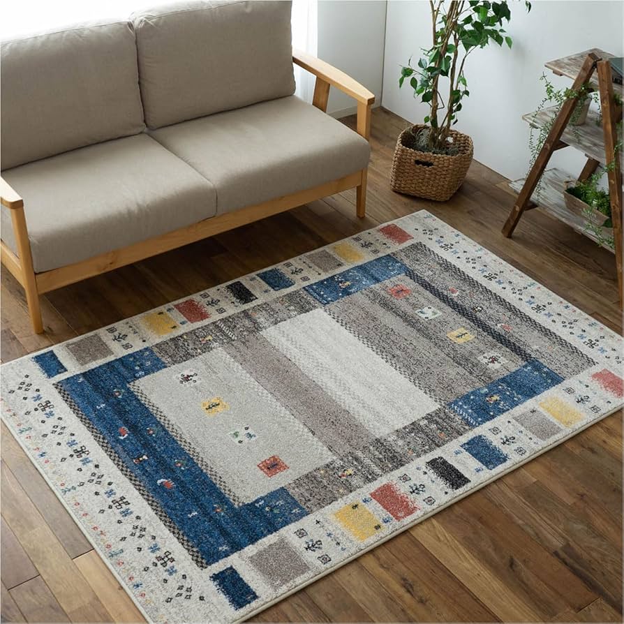 Amazon | サヤンサヤン ギャベ柄 ラグマット オアシス1 80x150 1