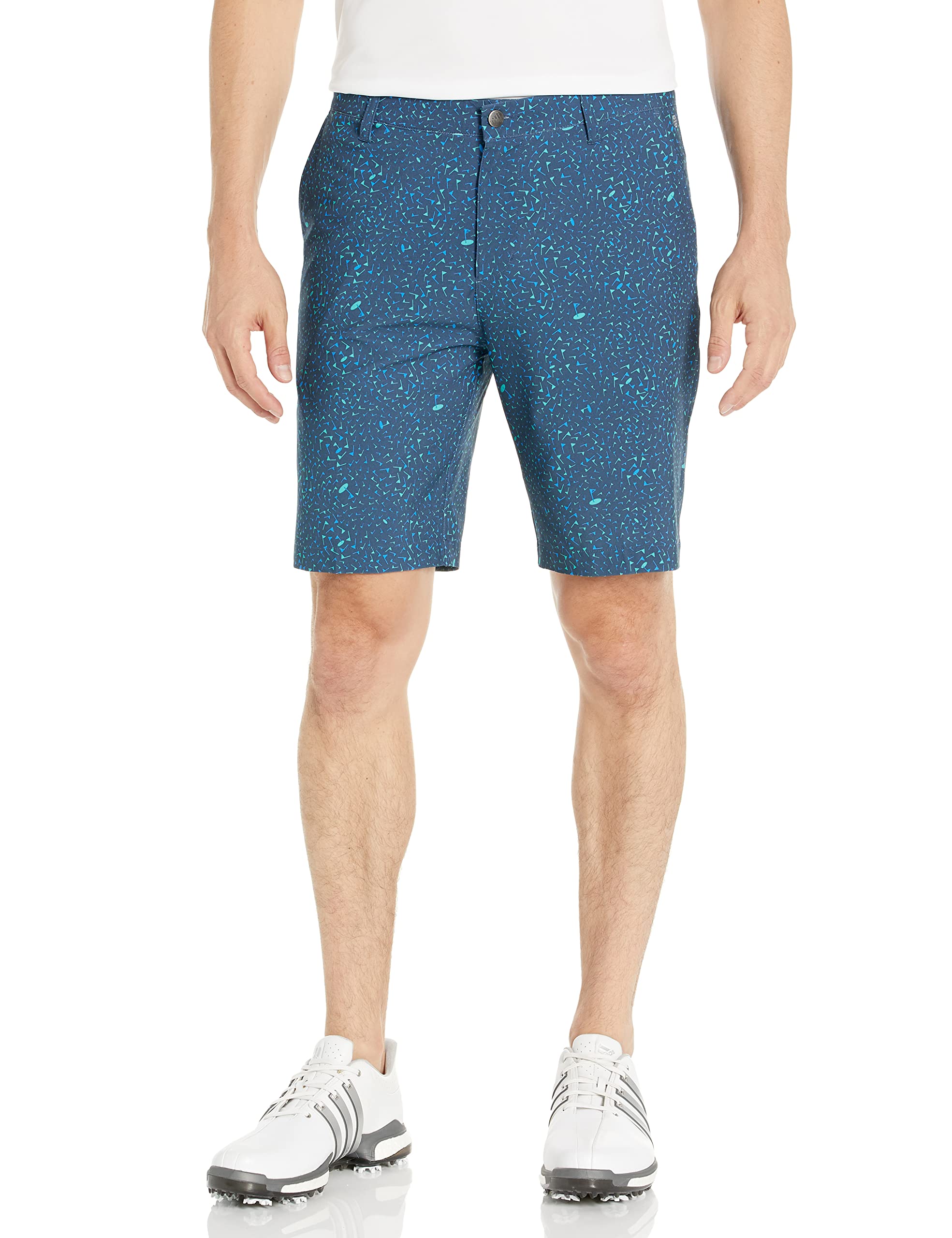 Adidas Men's Crew Navy/Blue Rush/Semi Mint Rush Golf Standard Ultimate365 Flag Print Short, 36