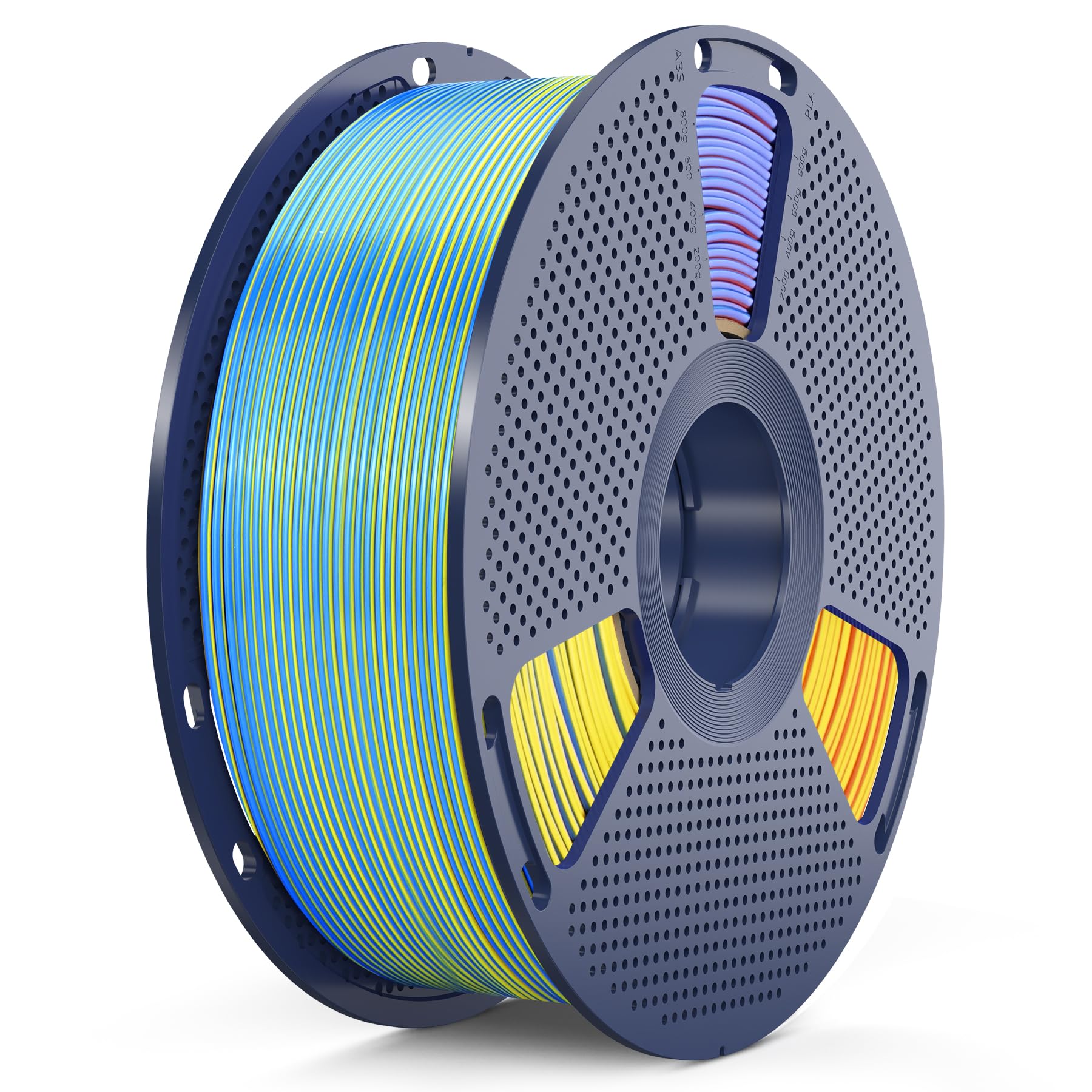 SUNLU Silk Quadruple Color PLA Filament, 1KG, (Blue Purple Orange Yellow)