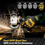 COOLJOB A6 Gants de travail anti-vibrations résistants à la coupe hommes, TPR Réduction de l'impact Mittens, absorption de choc en caoutchouc palmaire, M