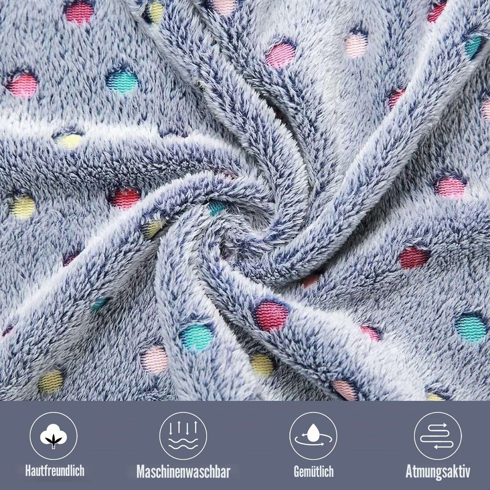 luciphia Hundedecke Katzendecken Waschbar Flauschig, 1 Pack 3 Decken Super Weich Fluffy, Kuscheldecke Fleece Haustier Decken für Hunde Katzen, Kann für Sofas, Autos, Betten, Punkte 52 * 76cm
