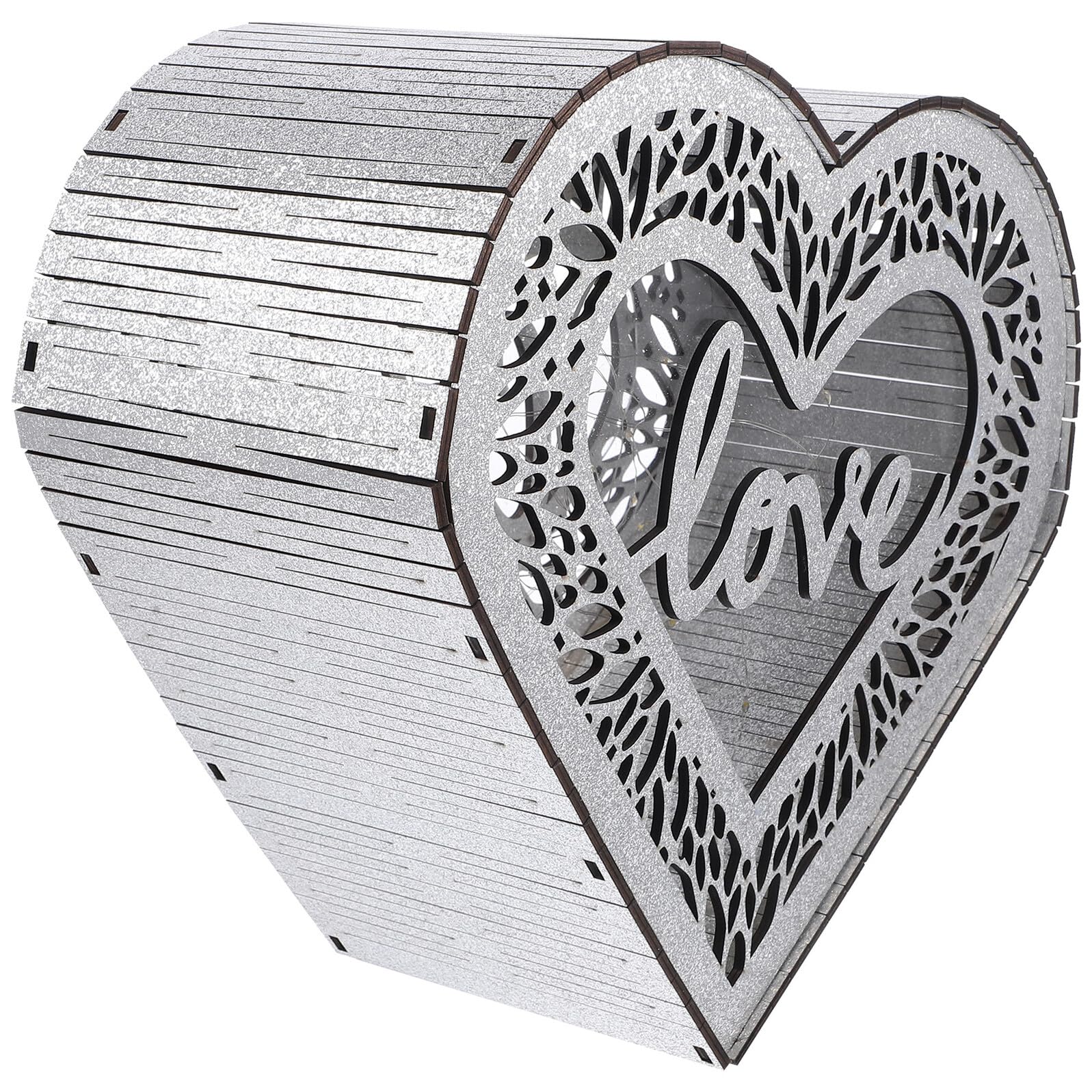 TOYANDONA Scatola Portacarte in Legno a Forma di Cuore Serratura, Contenitore per Biglietti D'auguri di Anniversario, Scatola Vuota Rustica per Ricevimento di Nozze e Decorazione da Tavolo