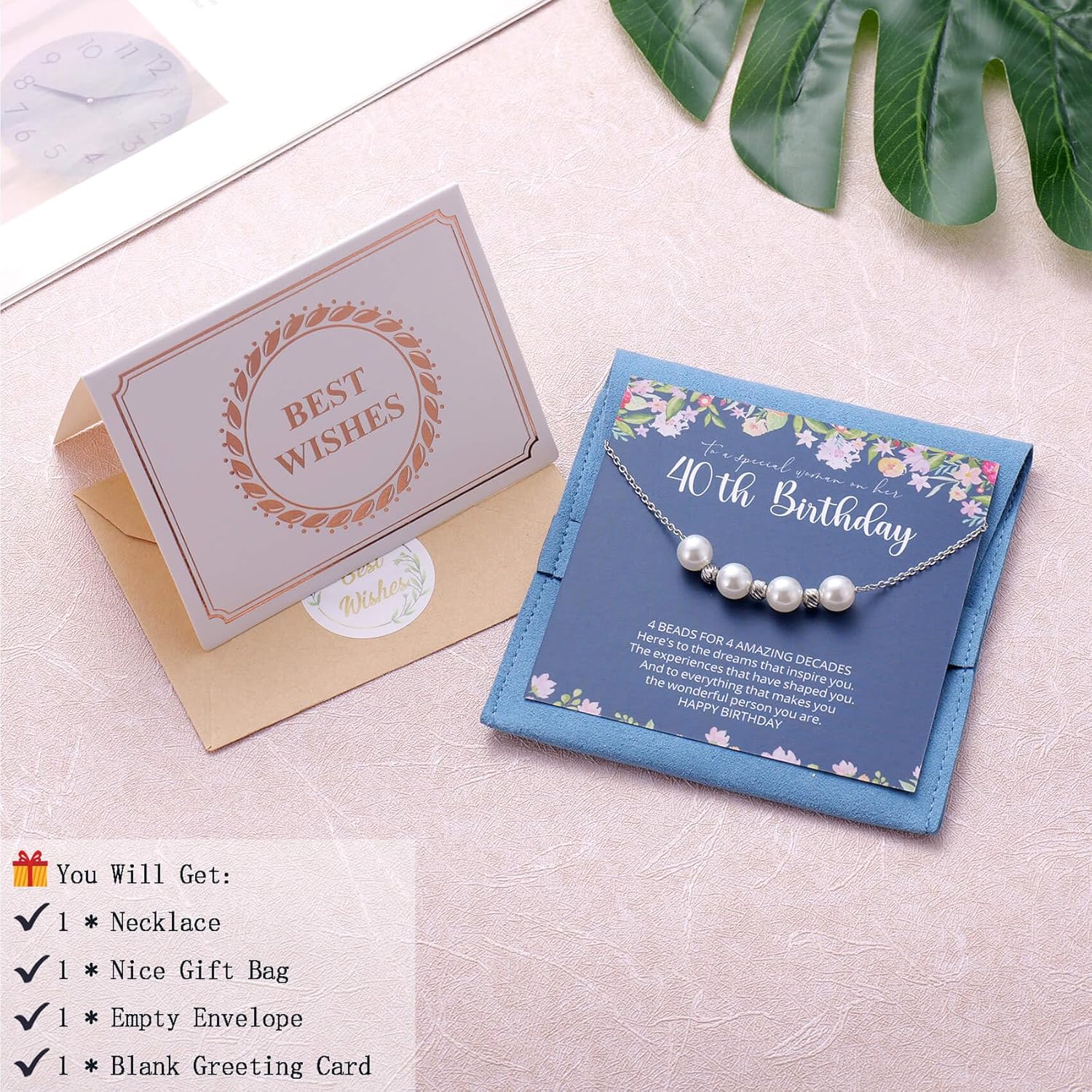 Birthday Gifts for Women, Silver Pearl Necklace for 40 50 60 70 Year Old Women, 40th 50th 60th 70th Birthday Necklace for Her, 4 5 6 7 Decade Necklace - Image 5