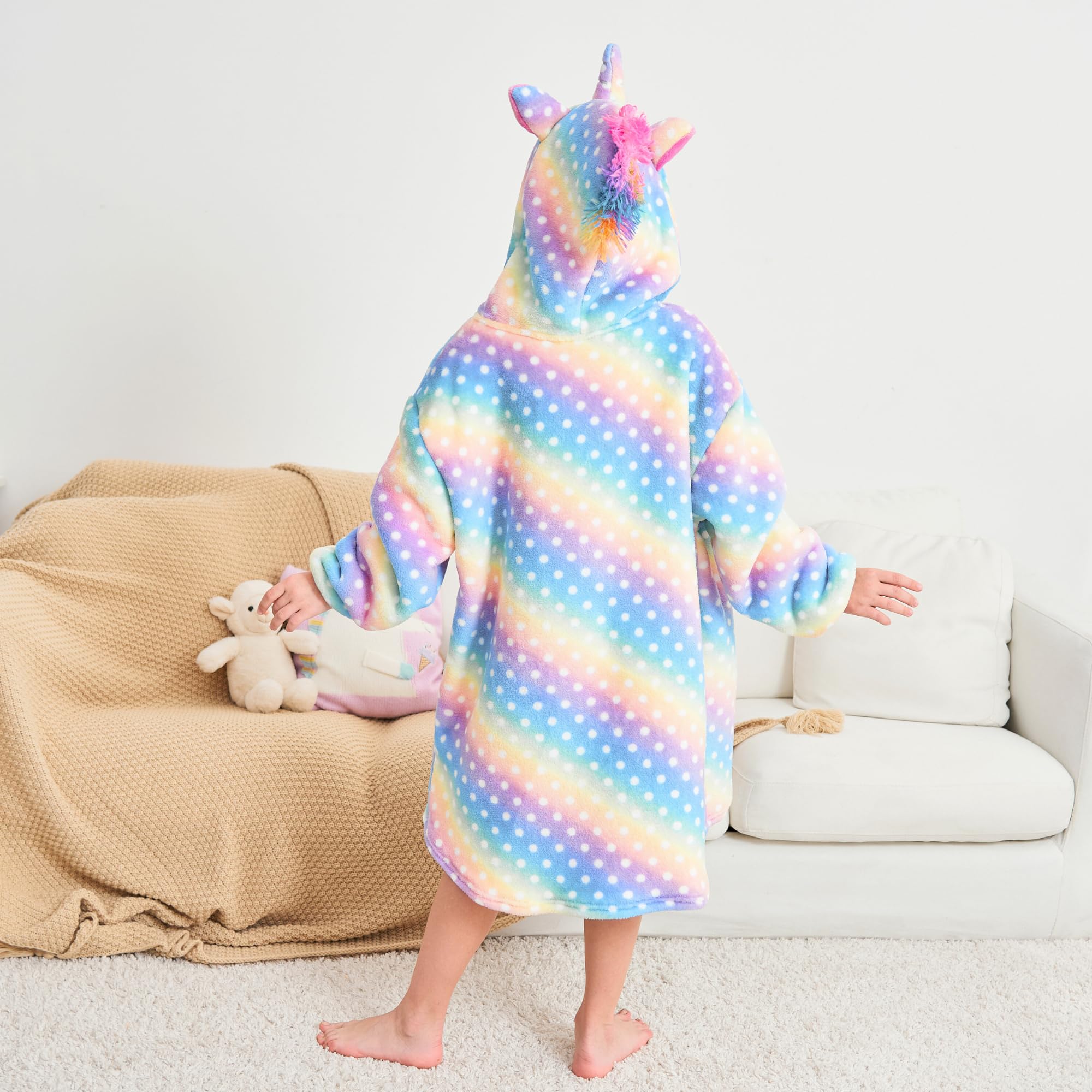 Sudadera con Capucha de Unicornio para Niñas, Sudadera con Capucha de Gran Tamaño para Niños