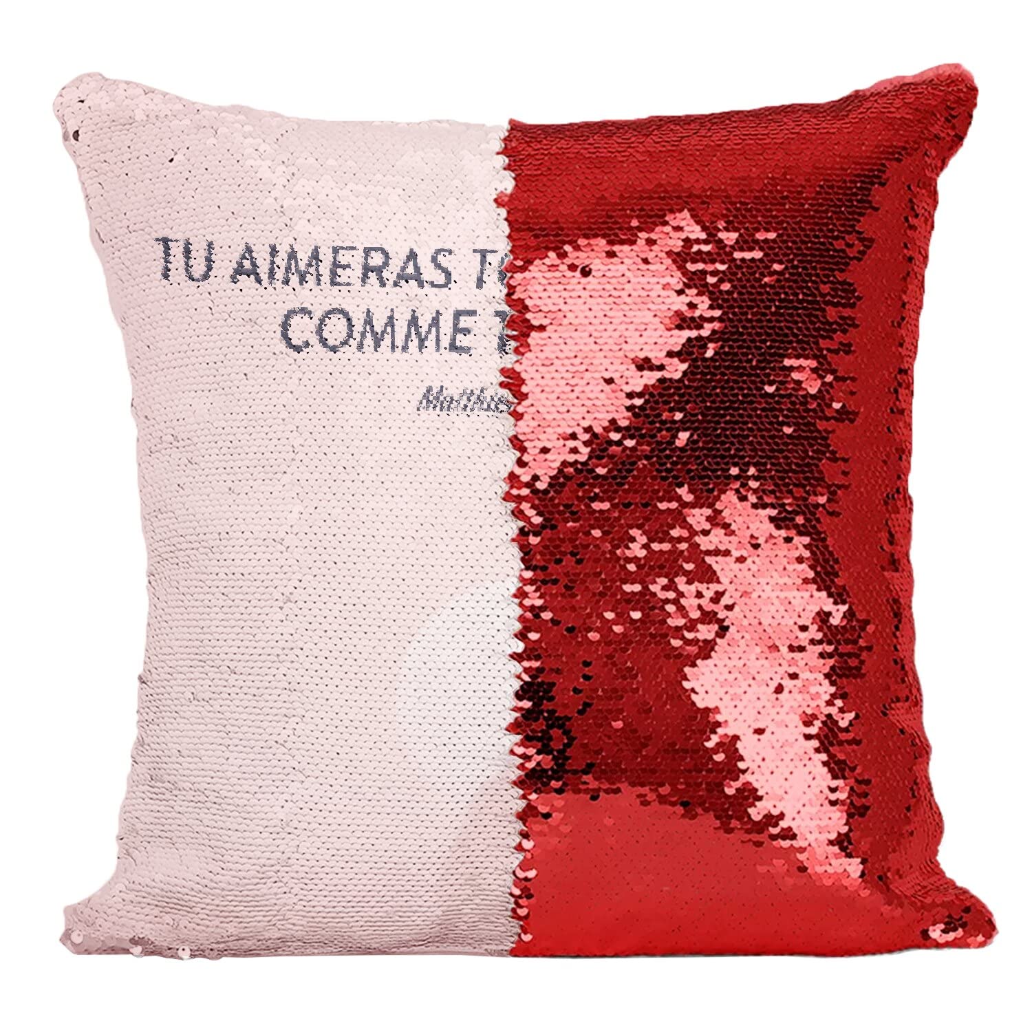 Coussin Paillettes Matthieu Verset Bible Cadeau Idéal Baptême Communion