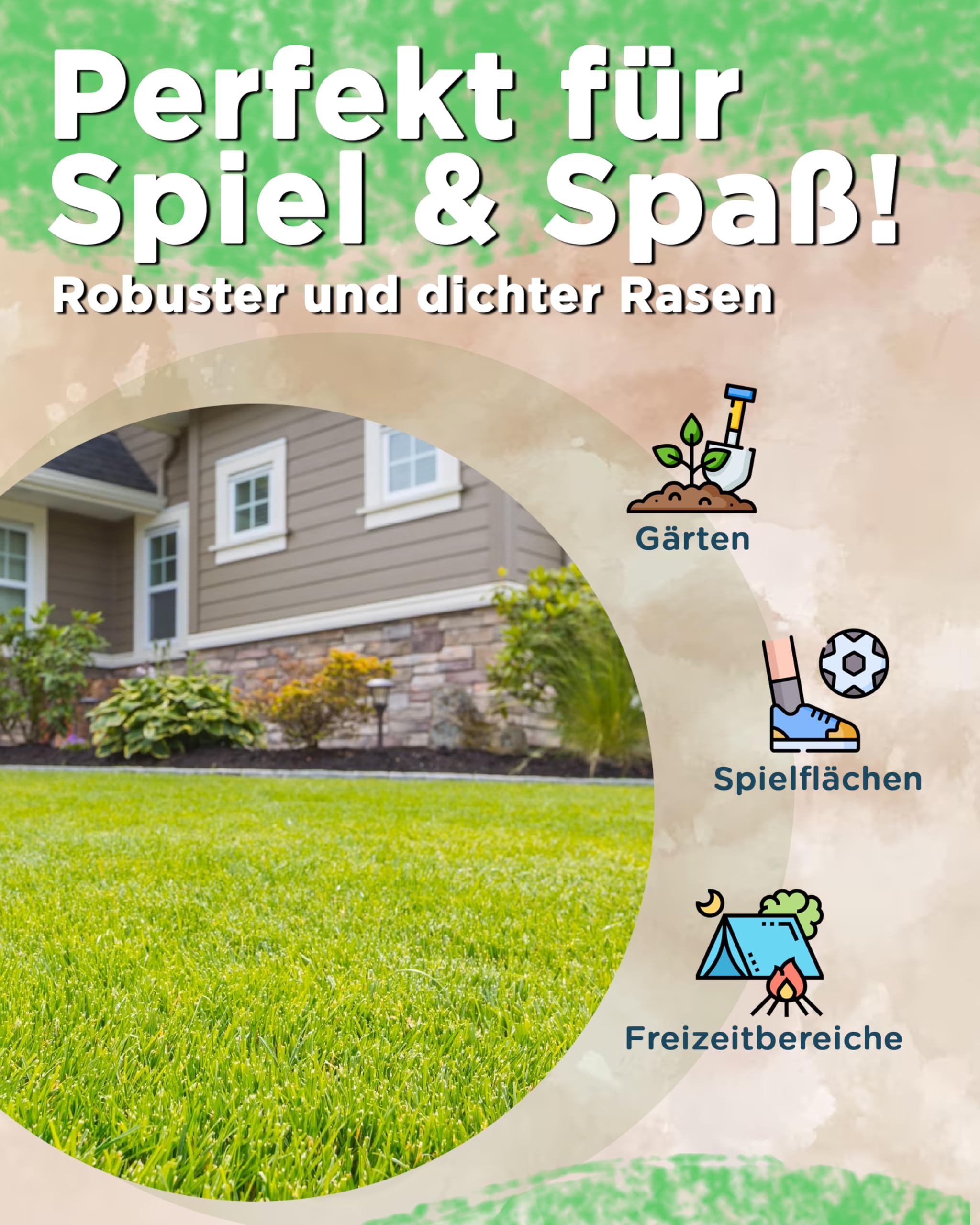 Futterbauer Rasensamen Sport & Spiel 10 kg, Robuster & dichter Rasen für Garten & Spielrasen, Schnelle Keimung, trittfest & pflegeleicht