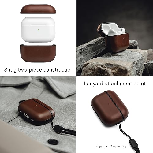 Miniatura 9 de KORDIZ Funda de cuero Impact Airpods Pro de 2 generación  Compatible con Airpods Pro de 2 generación  Cuero genuino  MagSafe  Protección completa