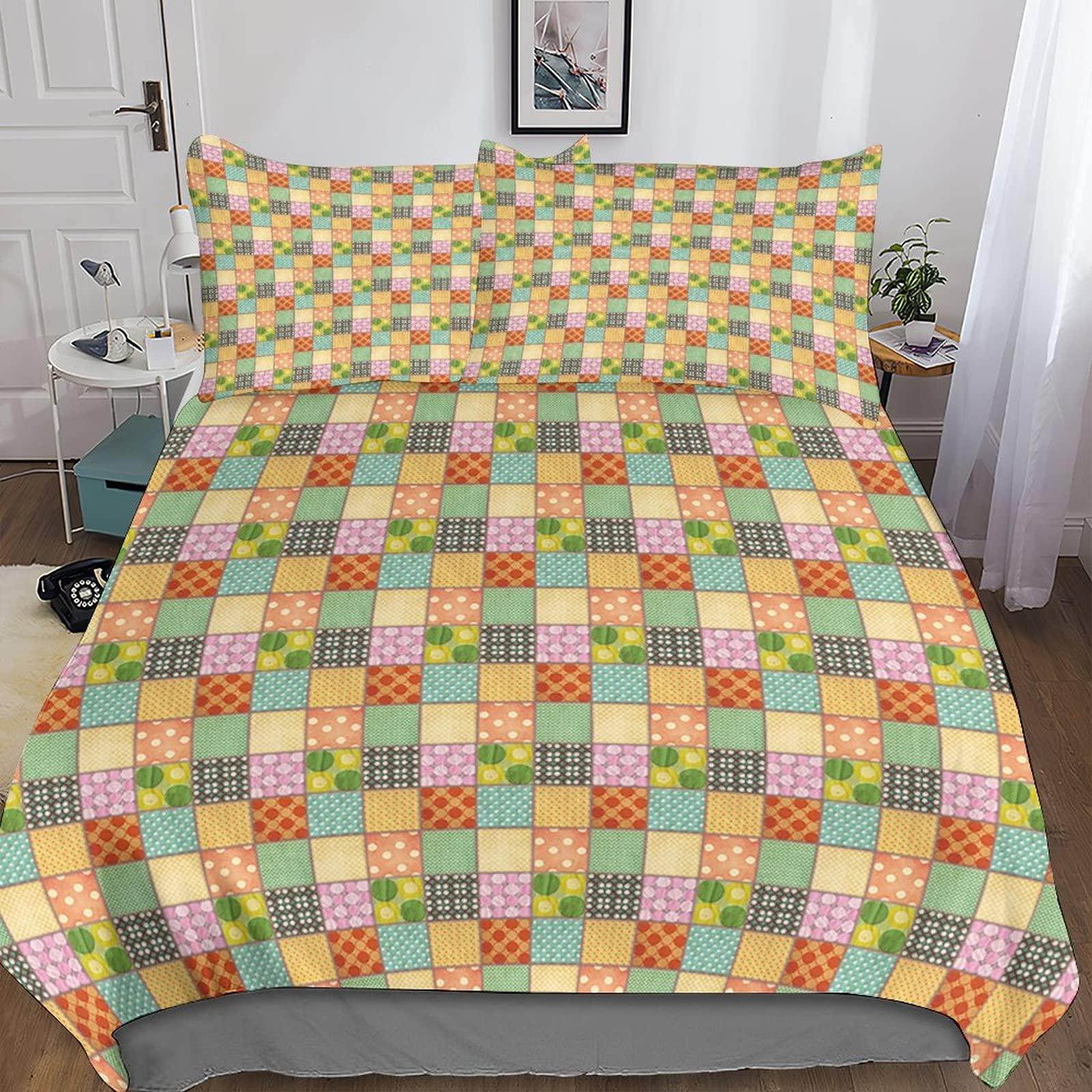 Housse de couette 200x200 zippée en microfibre respirante imprimée 3D plaid pour lit double