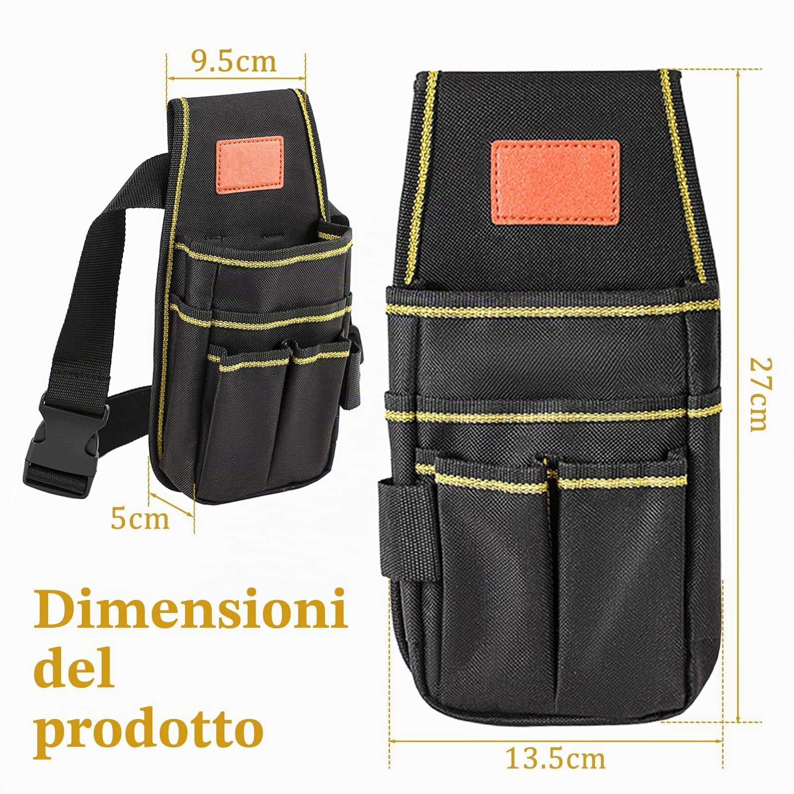 OMJMYY Marsupio Porta Attrezzi, Borsa da Cintura per Attrezzi Cintura Porta Attrezzi Multi Tasche in Tela Oxford Custodia per Elettricista Falegnami Giardinieri Manutenzione
