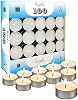 Hyoola Tea Lights Candles - 100 Bulk Candles Pack - Natural Palm Oil Tea Light - European Quality White Unscented Tealight Candles - 4 Hour Burn Time
