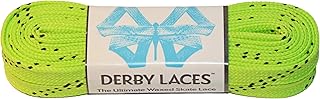Derby Laces Lime Green 96 Inch Waxed Skate Lace for Roller Derby, Hockey and Ice Skates, and Boots