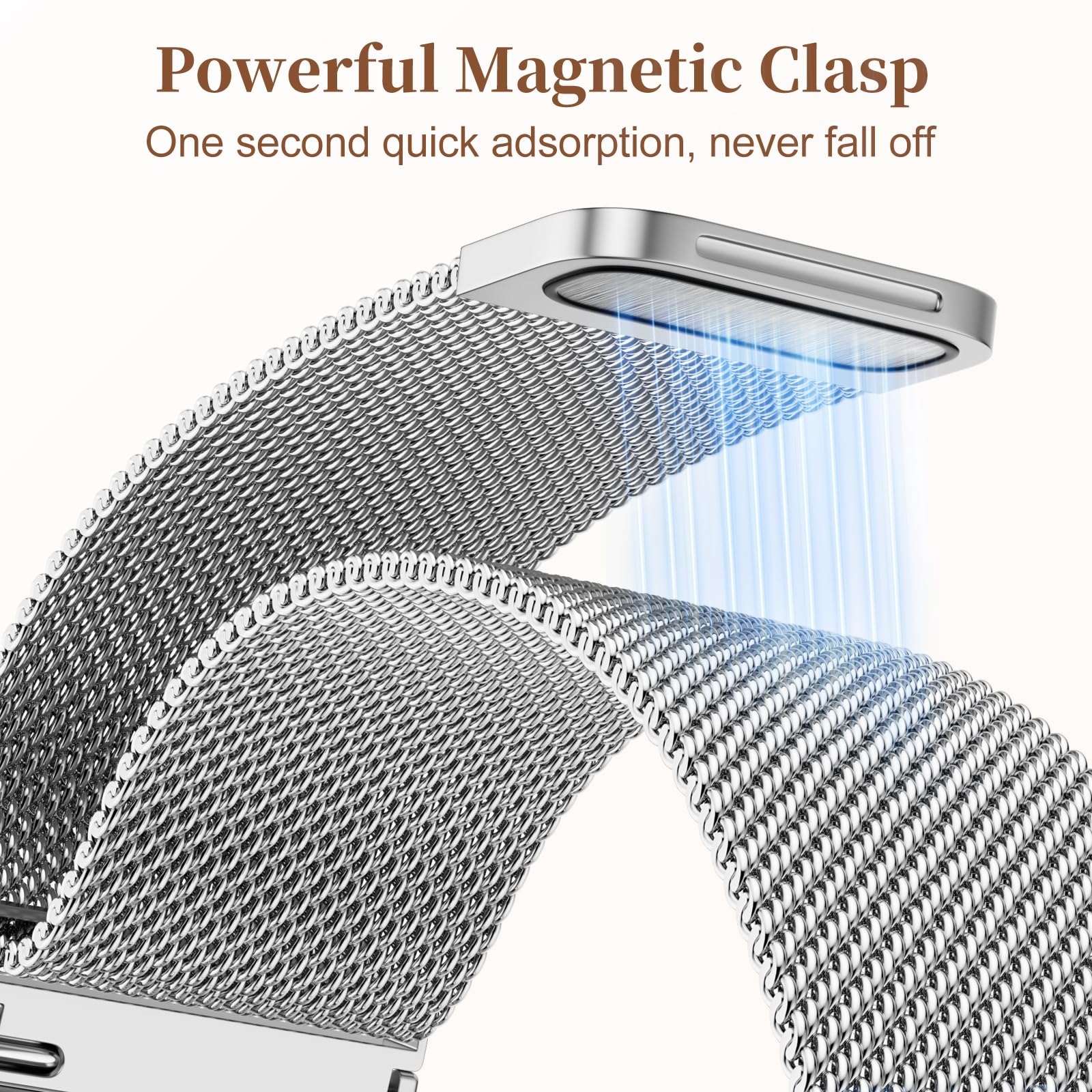Getino Metall Magnet Armband Kompatibel mit Galaxy Watch 7, Galaxy Watch 6 Classic Band FE 5 Pro 4 Active 2 20mm, Milanese Floral Elegant Armband für Samsung Watch Armband 40mm 44mm 45
