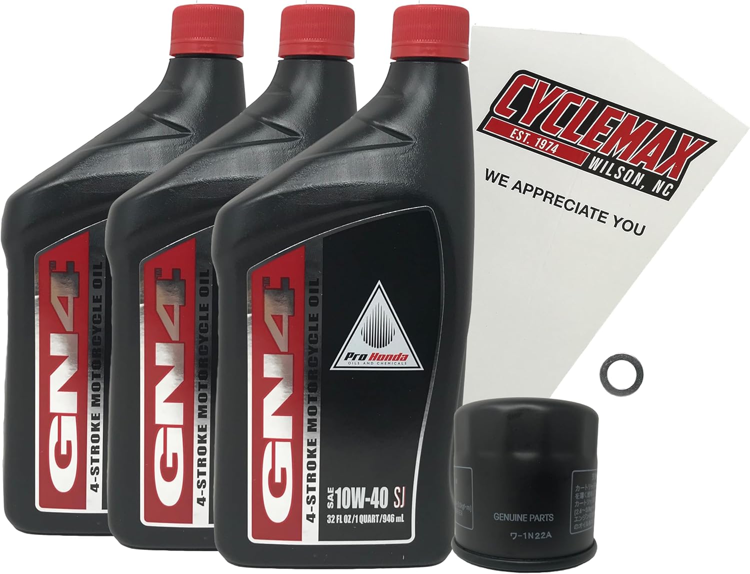 CYCLEMAX Standard 10W-40 Oil Change Kit Compatible with 2019-2025 Honda CB500F