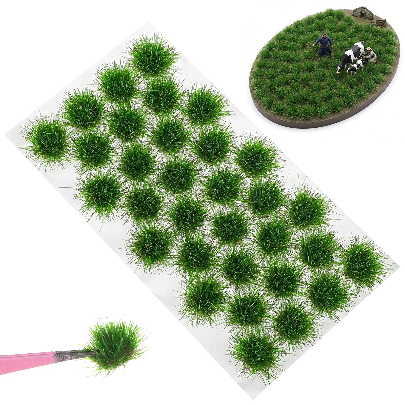 Quilax 32 Pcs Miniature Model Grass, Static Grass Diorama Materials