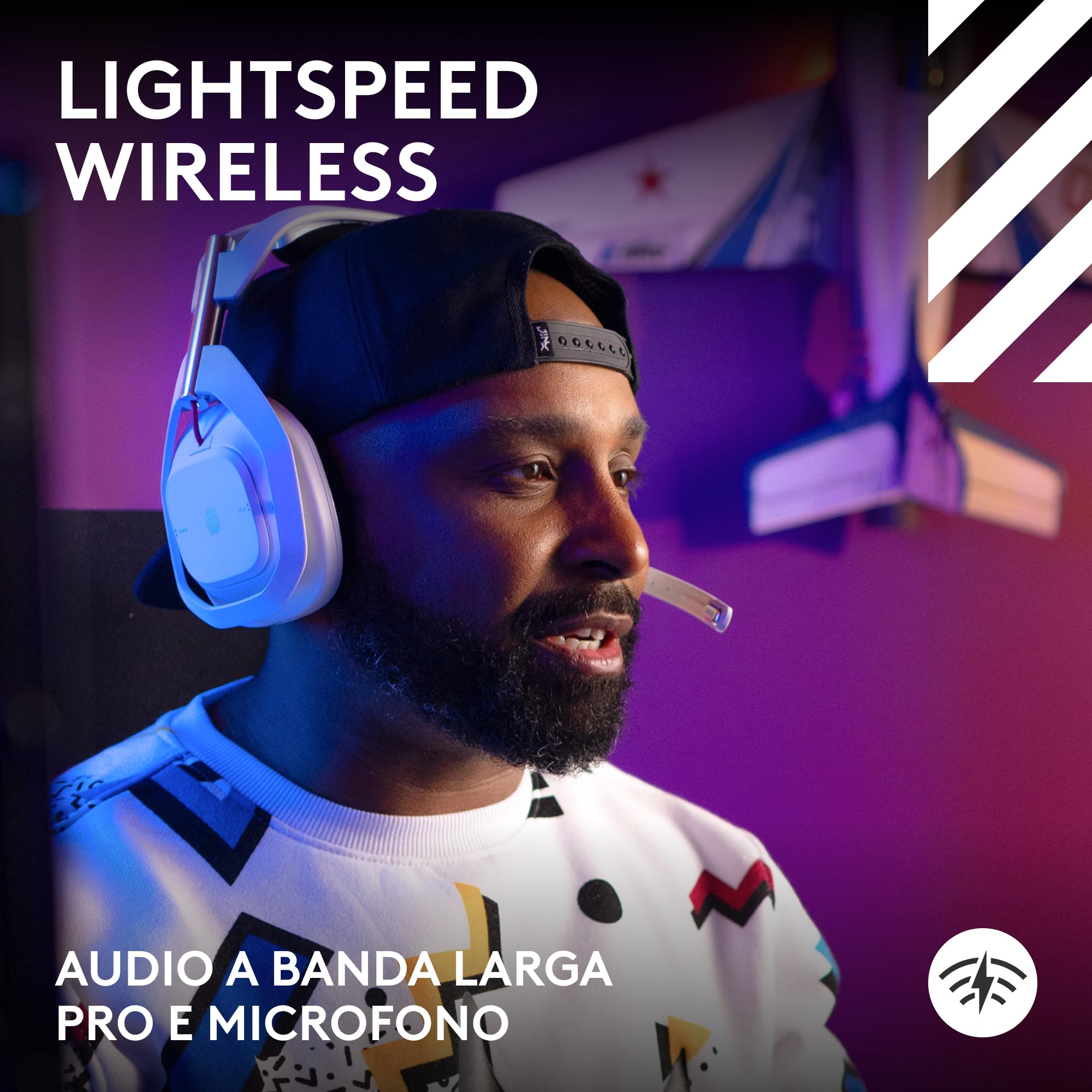 Logitech G Astro A50 Cuffia con microfono gaming wireless LIGHTSPEED + base di ricarica (Gen 5), PRO-G GRAPHENE, passaggio fra 3 sistemi, USB-C, Xbox, PS5, PC/Mac o Nintendo Switch, Bluetooth - Bianco