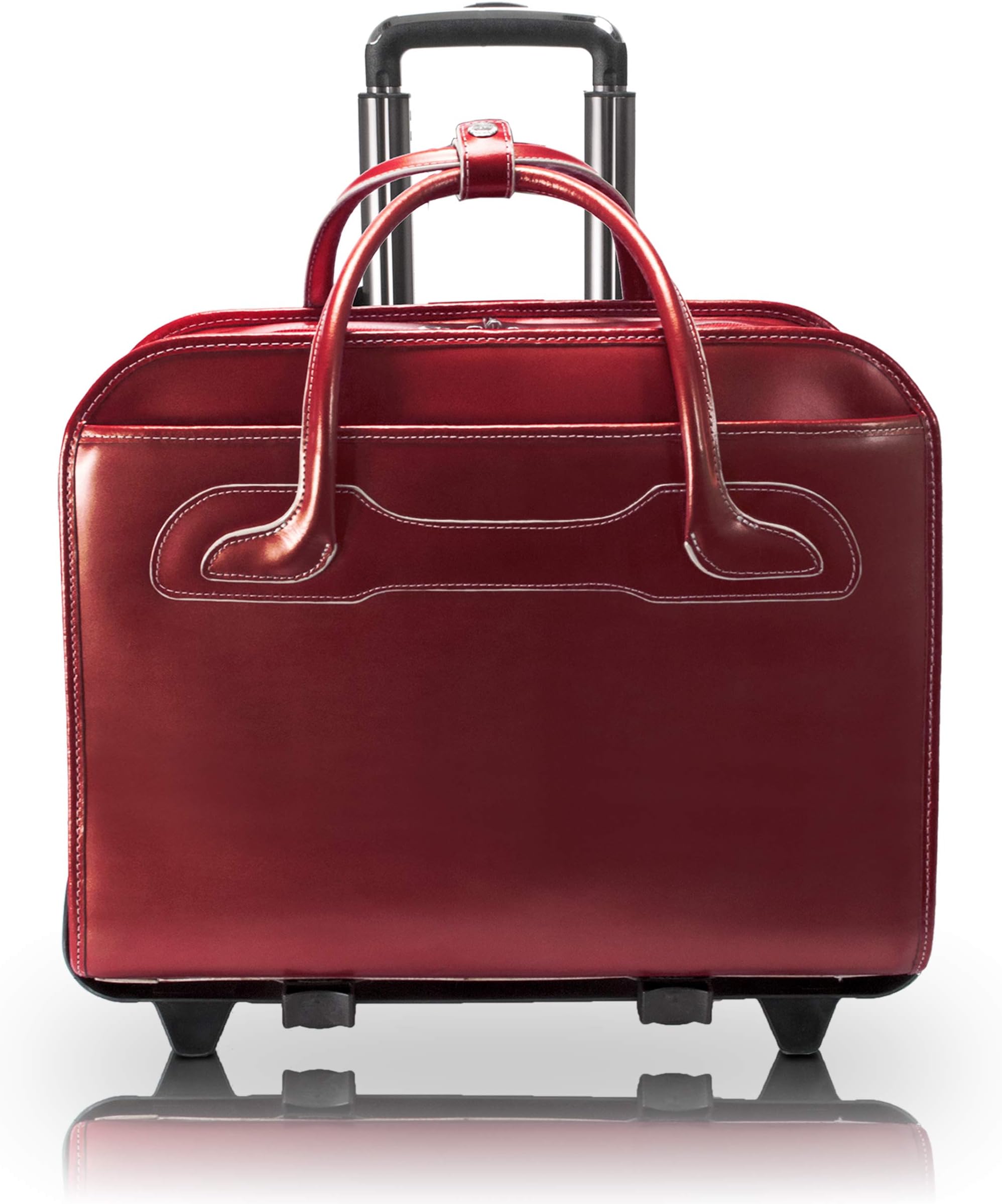McKleinUSA McKlein WILLOWBROOK, 17" Leather Detachable -Wheeled Ladies' Laptop/Computer & Tablet Business Briefcase Bag/Women's Rolling Overnight Travel Bag, Removable trolley case