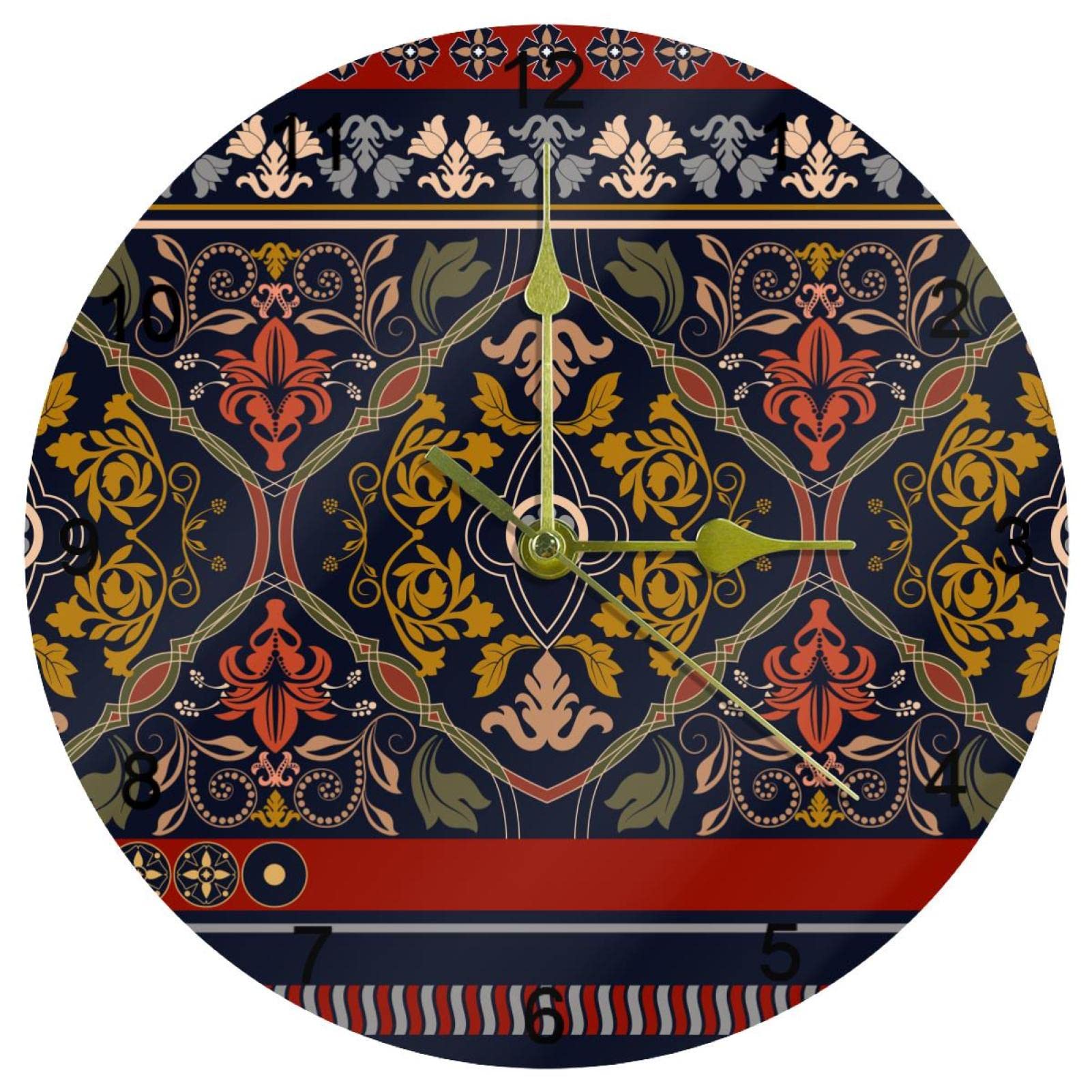 Horloge murale silencieuse fleurie pour une décoration de cuisine chaleureuse