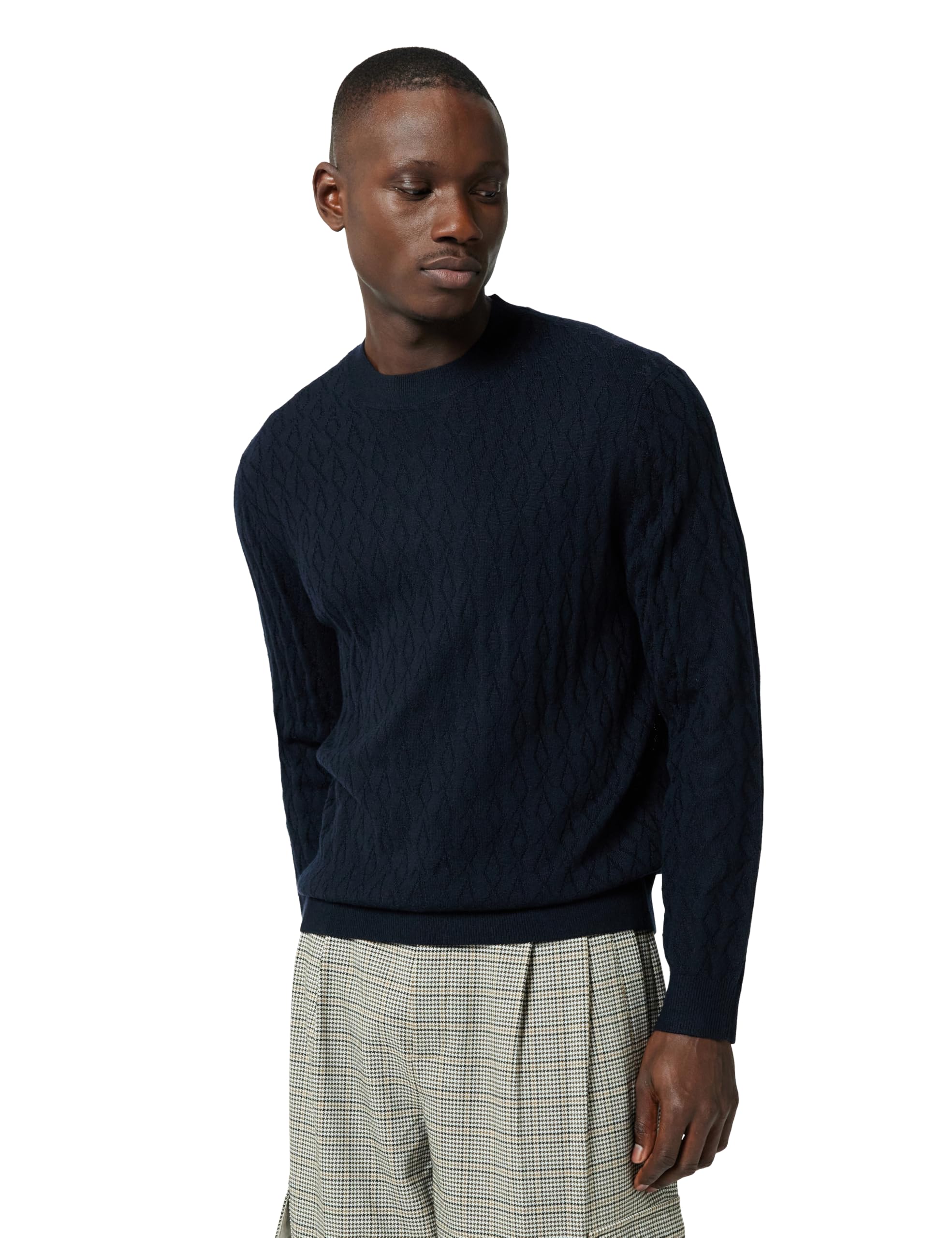 Armani Exchange Essential, Long Sleeve Monogram Logo Texture Maglione Uomo