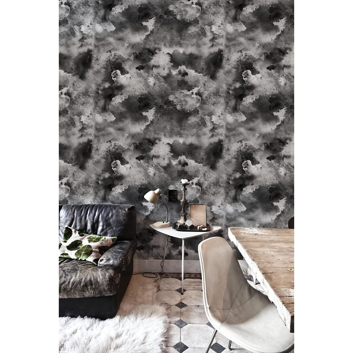 Mural meuble design fumée abstraite, papier peint adhésif de qualité supérieure