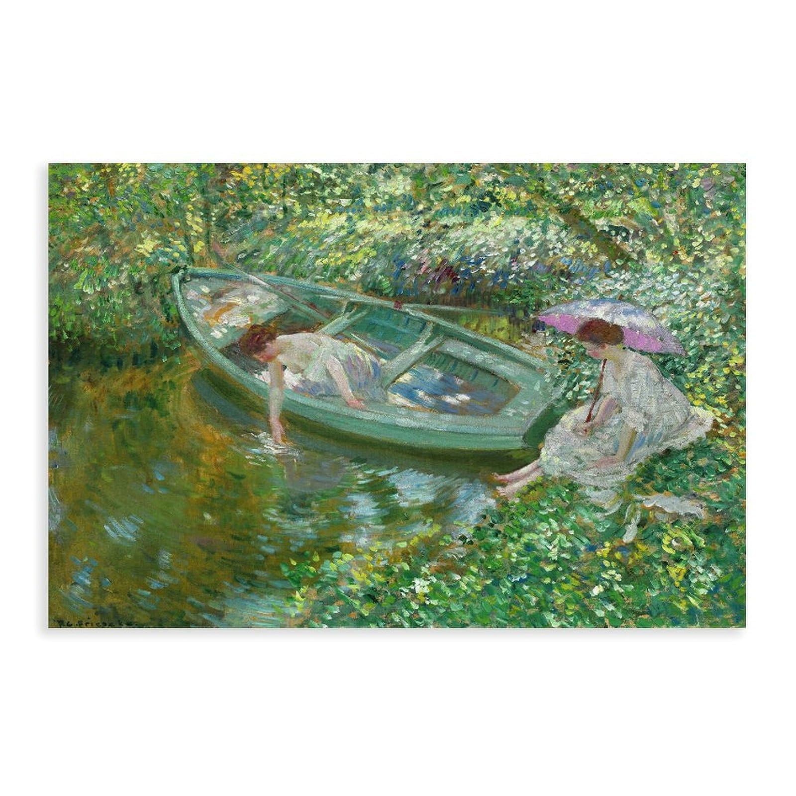DFJyjFGJJ Frederick Carl Frieseke,Repose at Noonday Canvas Poster Bedroom Sports Landscape Office Room Decor Gift 12" L X 18" W