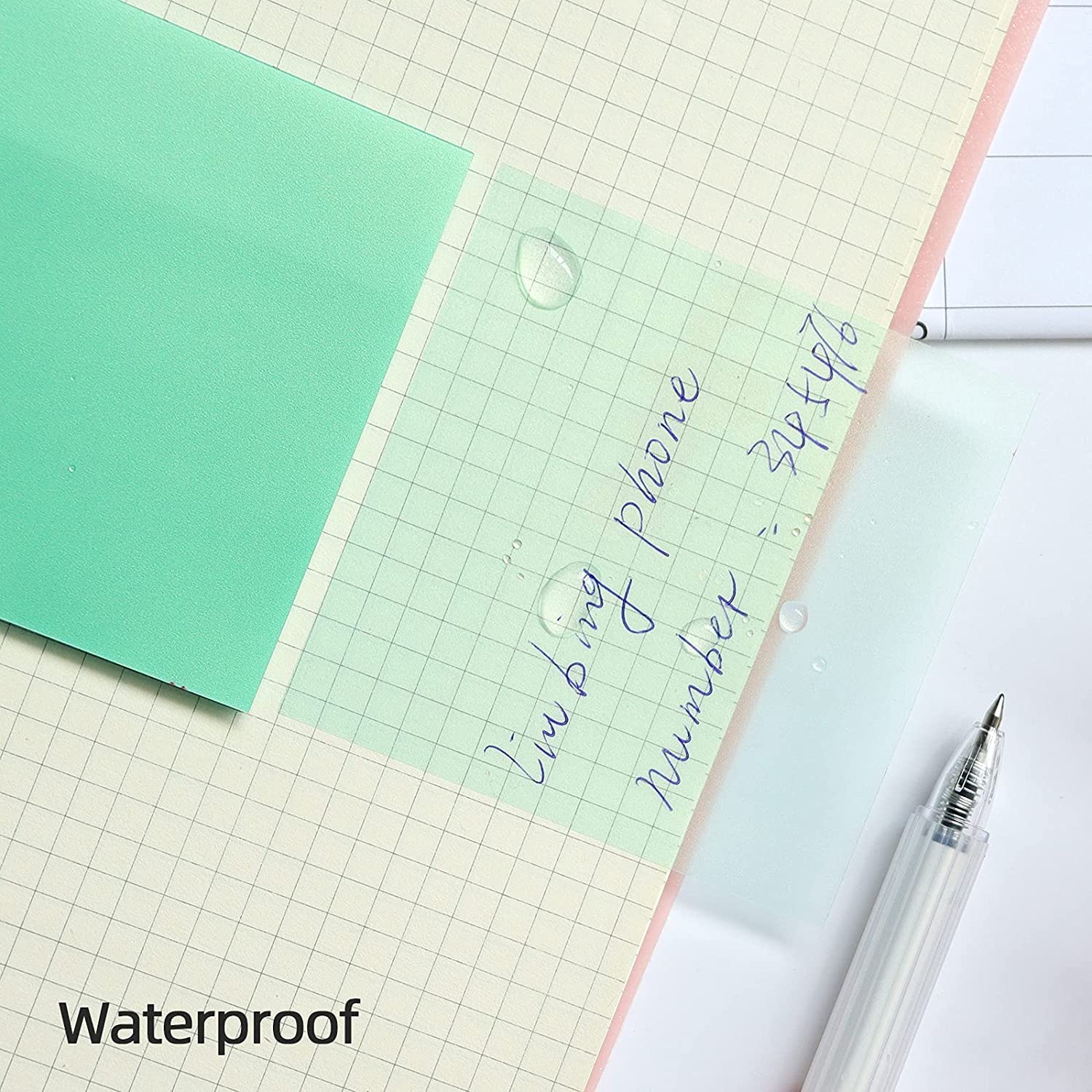 Sticky Notes Transparent 76x76mm, Notes Autocollantes Transparentes, Blocs-notes Autocollants, Papier de Notes Réutilisable