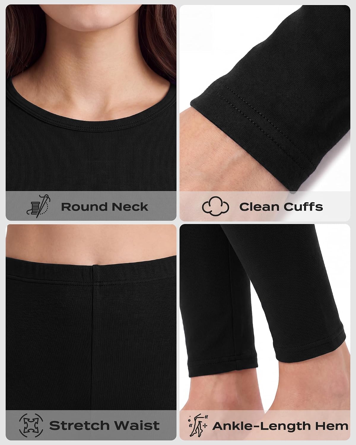 TNNZEET Thermal Underwear for Women - Long Johns Base Layer Sets Winter